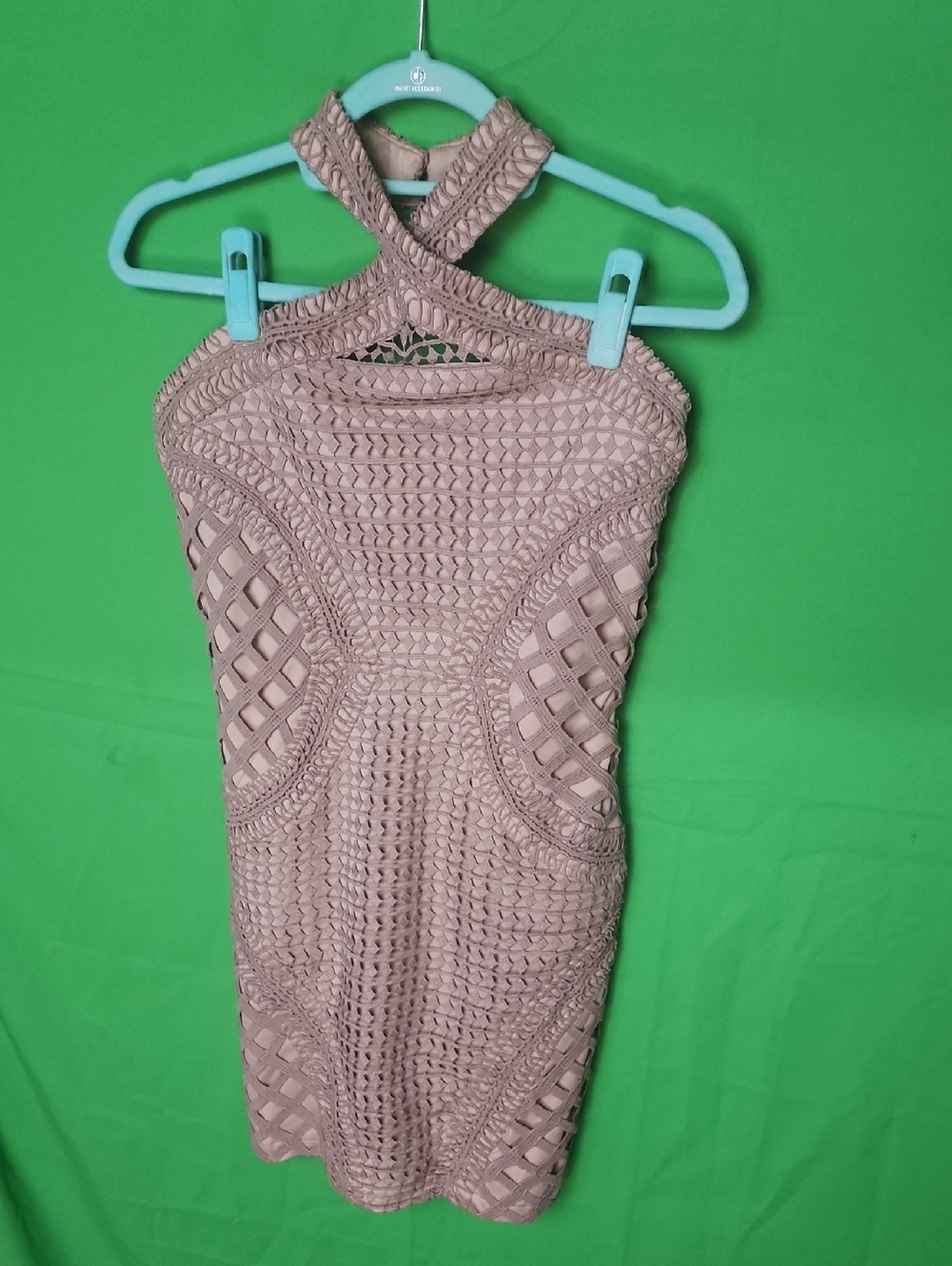 TOBI "Show Some Skin" Crochet Lace Halter Bodycon Mini Dress M